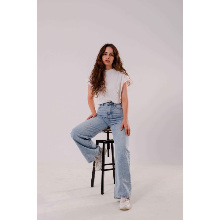 pantalon femme 5 poche wide-leg