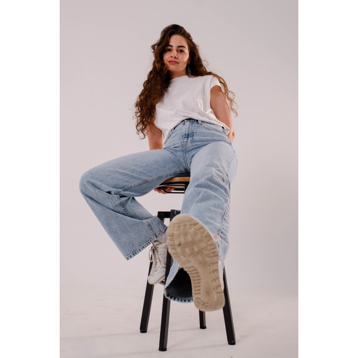 pantalon femme 5 poche wide-leg