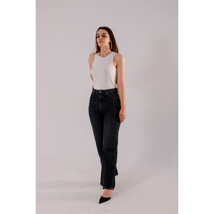 pantalon femme 5 poche wide-leg