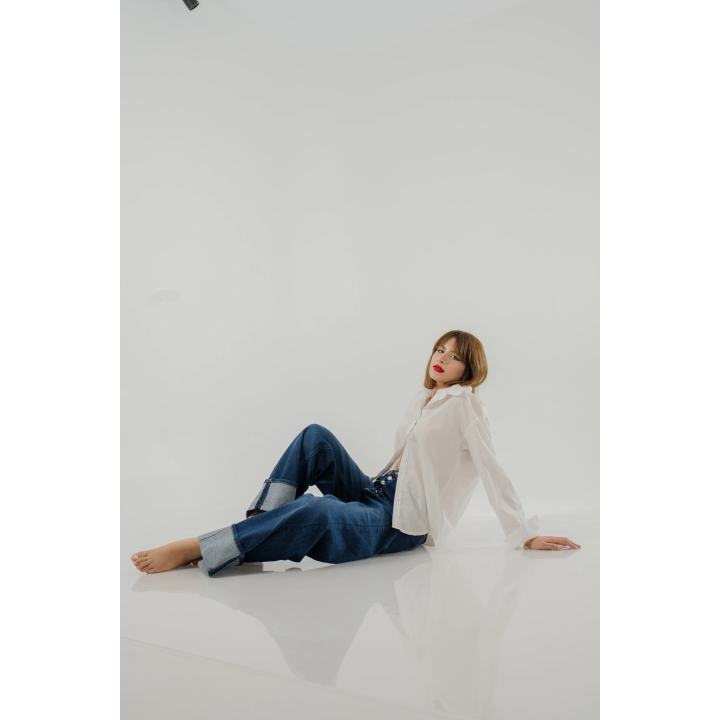 Jean Femme à Boutons – Coupe Large & Taille Haute