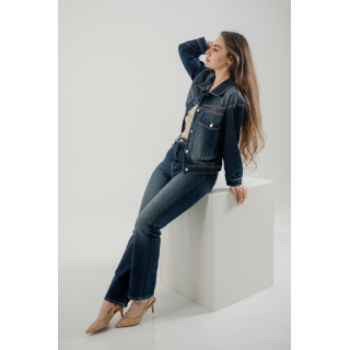 set femme - veste à strass & pantalon droite