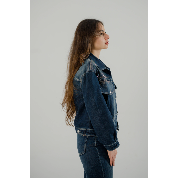 set femme - veste à strass & pantalon droite