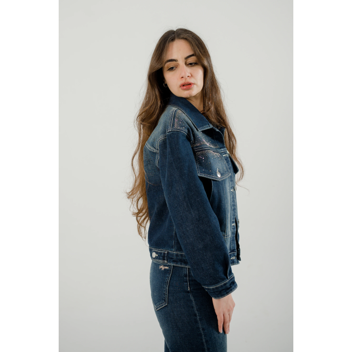 set femme - veste à strass & pantalon droite