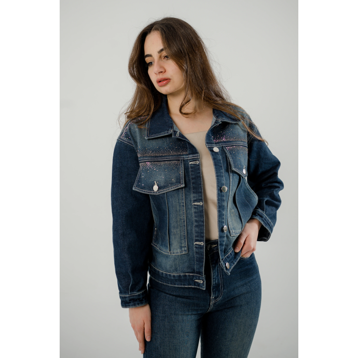 set femme - veste à strass & pantalon droite