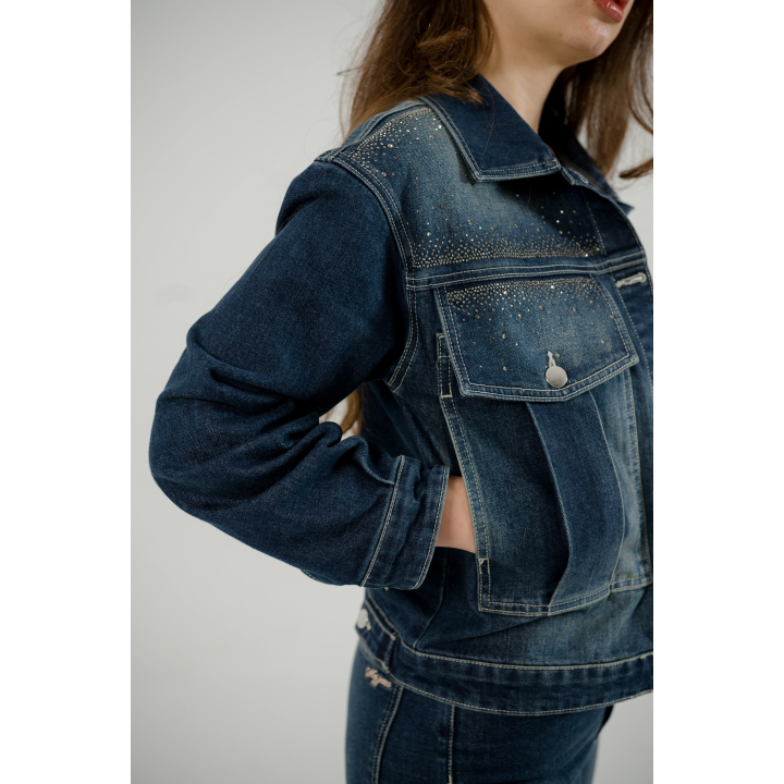 set femme - veste à strass & pantalon droite