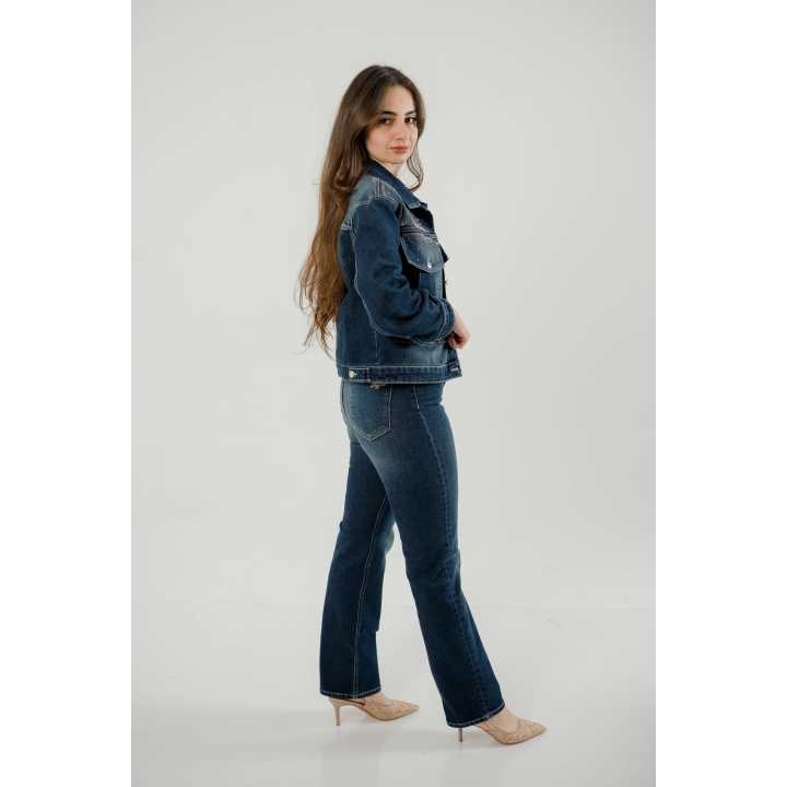 set femme - veste à strass & pantalon droite