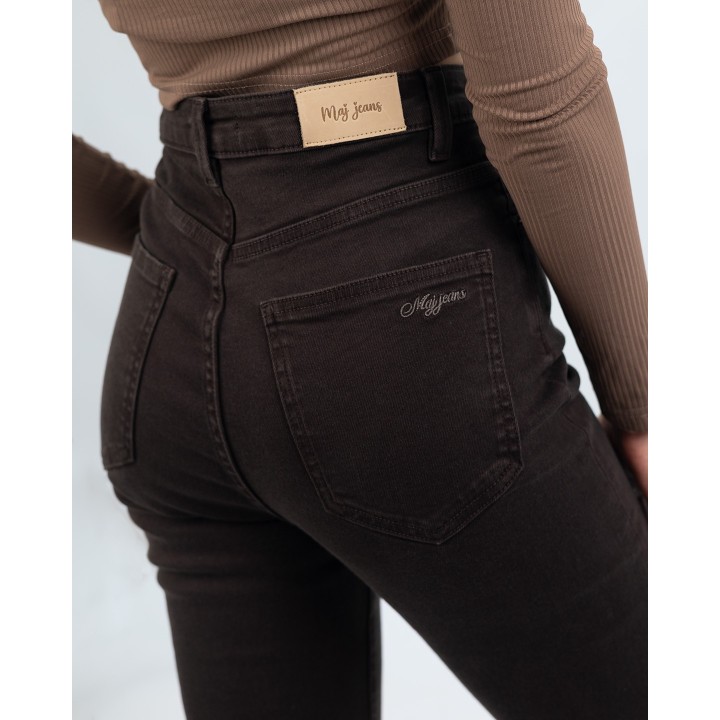 Jean flare super taille haute pré-teint