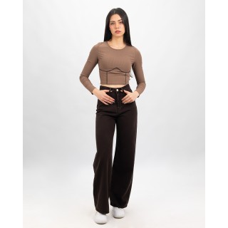 wide-leg super taille haute