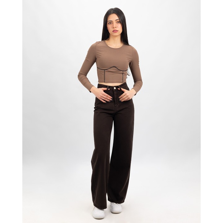 wide-leg super taille haute