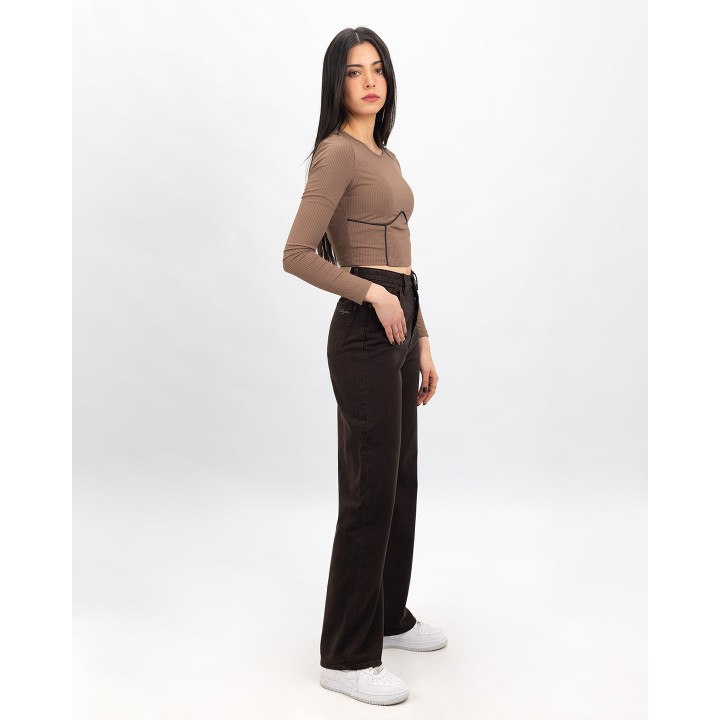 wide-leg super taille haute