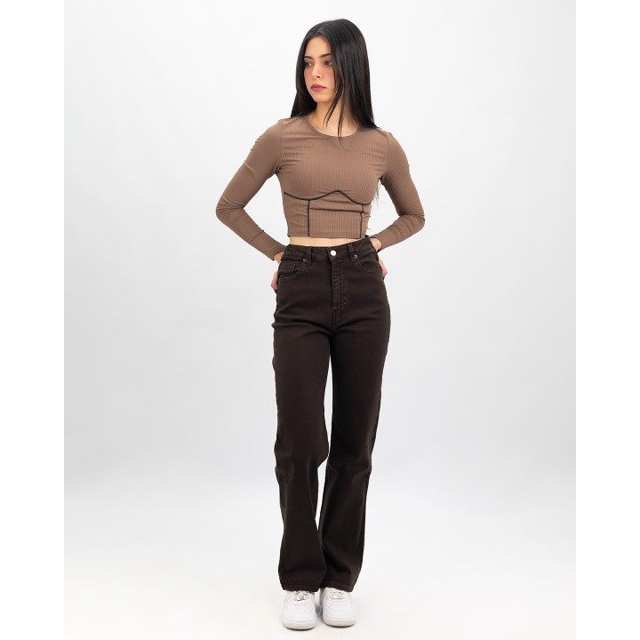 Pantalon droite super taille haute