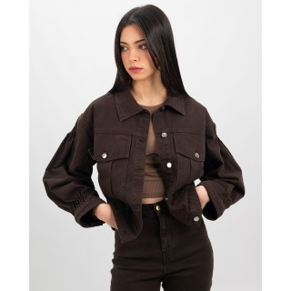 Veste marron courte oversize