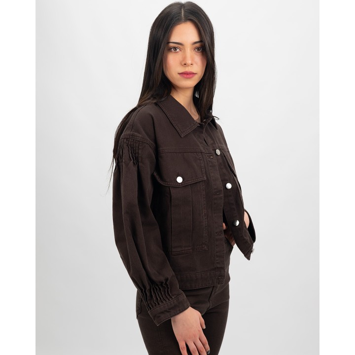 Veste marron courte oversize