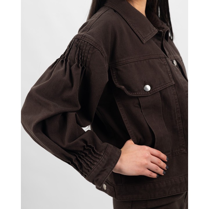 Veste marron courte oversize
