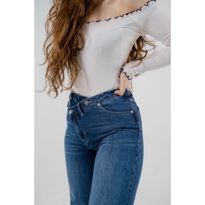 Pantalon bouton croisé