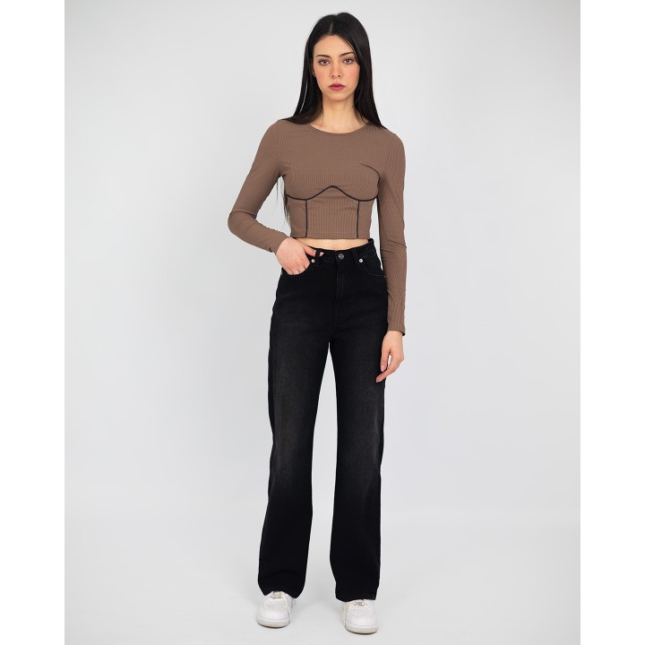 Pantalon droite super taille haute