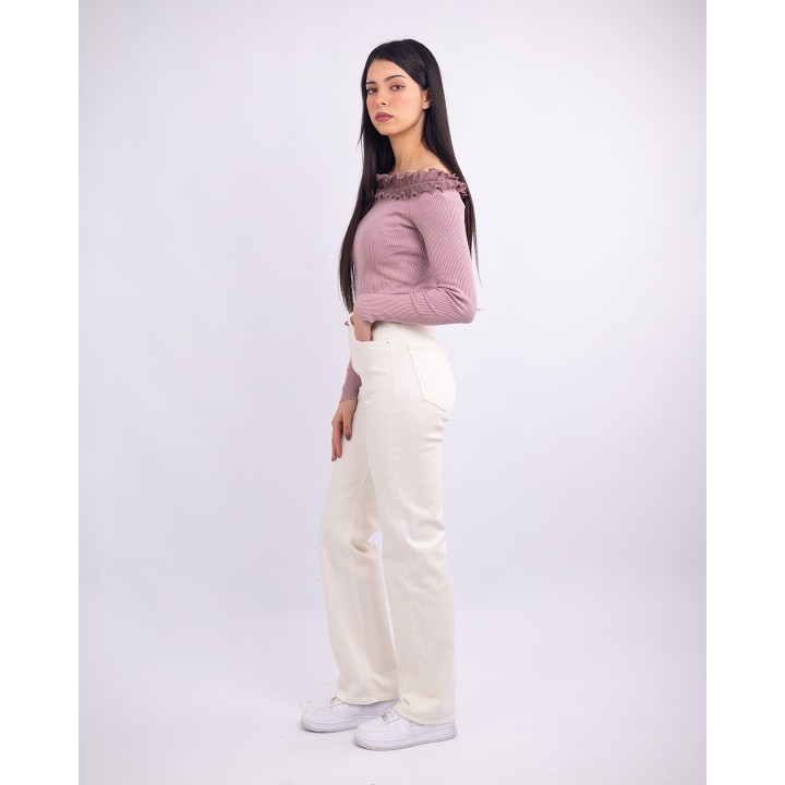 Pantalon droite super taille haute