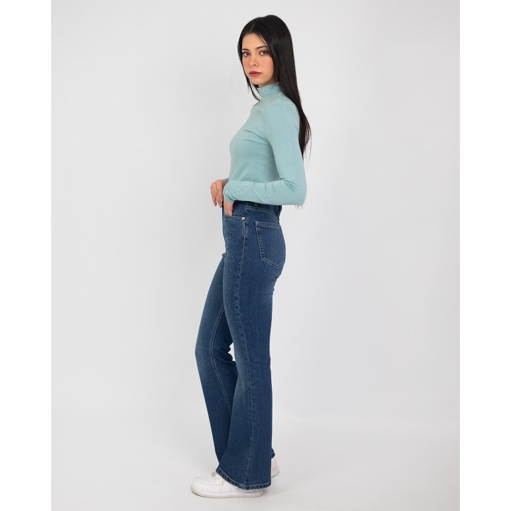 pantalon bleu avec strasse