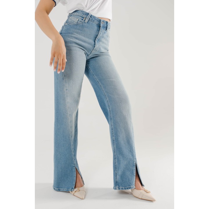 pantalon femme large avec fente