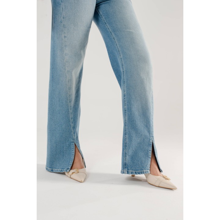 pantalon femme large avec fente