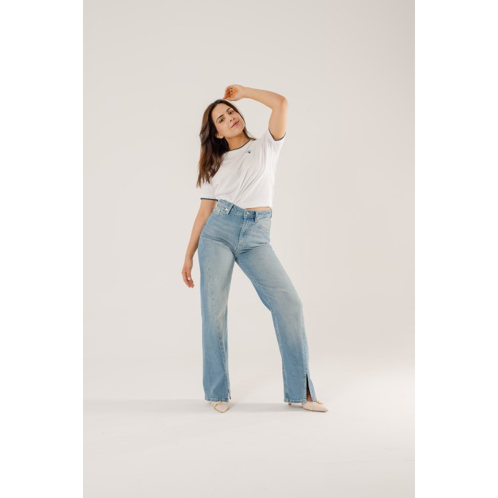 pantalon femme large avec fente