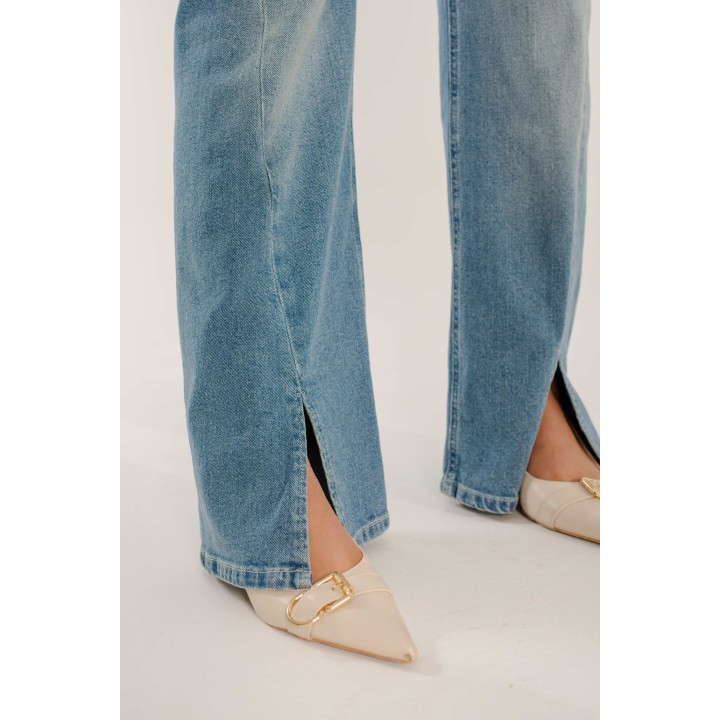 pantalon femme large avec fente