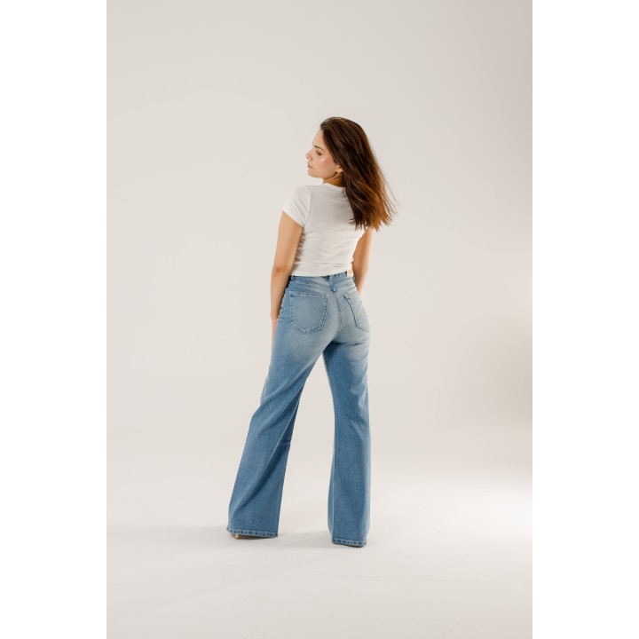 pantalon femme large avec fente