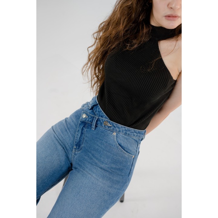 Pantalon bouton croisé